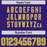 Custom Purple Old Gold and White Side Stripe Pattern Authentic Football Jersey