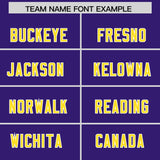Custom Purple Gold and White Side Stripe Pattern Authentic Football Jersey