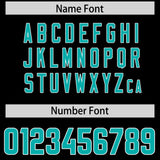 Custom Black Aqua and White Side Stripe Pattern Authentic Football Jersey