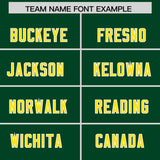 Custom Green Gold and White Side Stripe Pattern Authentic Football Jersey