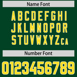 Custom Green Gold and White Side Stripe Pattern Authentic Football Jersey