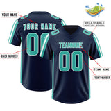 Custom Navy Bright Green and White Side Stripe Pattern Authentic Football Jersey