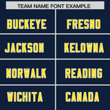 Custom Navy Gold and White Side Stripe Pattern Authentic Football Jersey