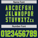 Custom Navy Neon Green and White Side Stripe Pattern Authentic Football Jersey