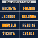 Custom Navy Orange and White Side Stripe Pattern Authentic Football Jersey