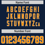 Custom Navy Orange and White Side Stripe Pattern Authentic Football Jersey