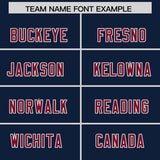 Custom Navy Cardinal and White Side Stripe Pattern Authentic Football Jersey