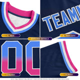 Custom Aqua Pink and White Side Stripe Pattern Authentic Football Jersey