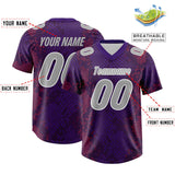 Custom Purple Personalized Snakeskin Graffiti Pattern Authentic Football Jersey