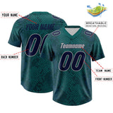 Custom Aqua Personalized Snakeskin Graffiti Pattern Authentic Football Jersey
