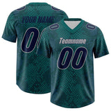 Custom Aqua Personalized Snakeskin Graffiti Pattern Authentic Football Jersey