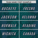 Custom Aqua Personalized Snakeskin Graffiti Pattern Authentic Football Jersey