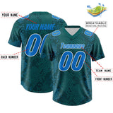 Custom Aqua Personalized Snakeskin Graffiti Pattern Authentic Football Jersey