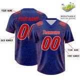 Custom Royal Personalized Snakeskin Graffiti Pattern Authentic Football Jersey