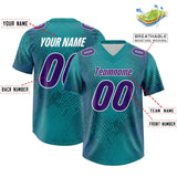 Custom Aqua Personalized Snakeskin Graffiti Pattern Authentic Football Jersey