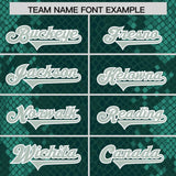 Custom Midnight Green Personalized Snakeskin Graffiti Pattern Authentic Football Jersey