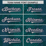 Custom Aqua Personalized Snakeskin Graffiti Pattern Authentic Football Jersey