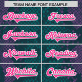 Custom Aqua Personalized Snakeskin Graffiti Pattern Authentic Football Jersey