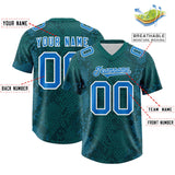 Custom Aqua Personalized Snakeskin Graffiti Pattern Authentic Football Jersey