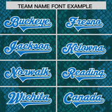 Custom Aqua Personalized Snakeskin Graffiti Pattern Authentic Football Jersey