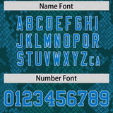 Custom Aqua Personalized Snakeskin Graffiti Pattern Authentic Football Jersey