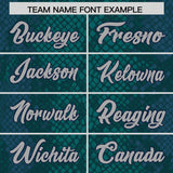 Custom Aqua Personalized Snakeskin Graffiti Pattern Authentic Football Jersey