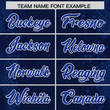 Custom Navy Personalized Snakeskin Graffiti Pattern Authentic Football Jersey