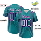 Custom Aqua Personalized Snakeskin Graffiti Pattern Authentic Football Jersey