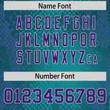 Custom Aqua Personalized Snakeskin Graffiti Pattern Authentic Football Jersey