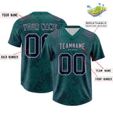 Custom Aqua Personalized Snakeskin Graffiti Pattern Authentic Football Jersey