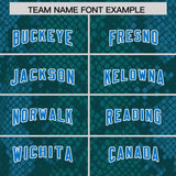 Custom Aqua Personalized Snakeskin Graffiti Pattern Authentic Football Jersey