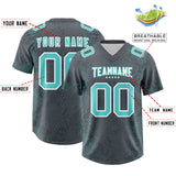 Custom Gray Personalized Snakeskin Graffiti Pattern Authentic Football Jersey