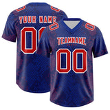 Custom Royal Personalized Snakeskin Graffiti Pattern Authentic Football Jersey