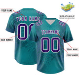 Custom Aqua Personalized Snakeskin Graffiti Pattern Authentic Football Jersey