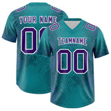 Custom Aqua Personalized Snakeskin Graffiti Pattern Authentic Football Jersey