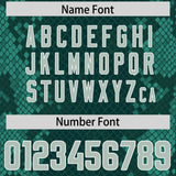 Custom Midnight Green Personalized Snakeskin Graffiti Pattern Authentic Football Jersey