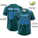 Custom Aqua Personalized Snakeskin Graffiti Pattern Authentic Football Jersey