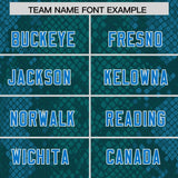 Custom Aqua Personalized Snakeskin Graffiti Pattern Authentic Football Jersey