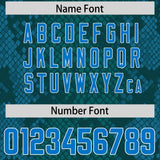 Custom Aqua Personalized Snakeskin Graffiti Pattern Authentic Football Jersey