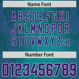 Custom Aqua Personalized Snakeskin Graffiti Pattern Authentic Football Jersey