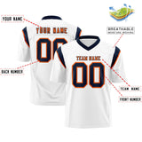 Custom White Navy Personalized Shoulder Cut Two-Tone Authentic Football Jersey
