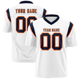 Custom White Navy Personalized Shoulder Cut Two-Tone Authentic Football Jersey
