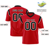 Custom Red Black Personalized Shoulder Cut Two-Tone Authentic Football Jersey