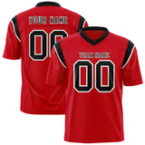 Custom Red Black Personalized Shoulder Cut Two-Tone Authentic Football Jersey