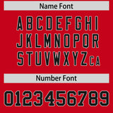 Custom Red Black Personalized Shoulder Cut Two-Tone Authentic Football Jersey