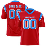 Custom Red Light Blue Personalized Shoulder Cut Two-Tone Authentic Football Jersey