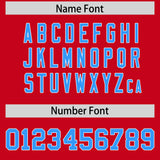 Custom Red Light Blue Personalized Shoulder Cut Two-Tone Authentic Football Jersey