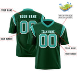 Custom Green Aqua Personalized Shoulder Cut Two-Tone Authentic Football Jersey