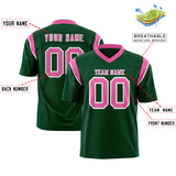 Custom Green Pink Personalized Shoulder Cut Two-Tone Authentic Football Jersey