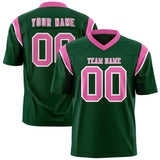 Custom Green Pink Personalized Shoulder Cut Two-Tone Authentic Football Jersey